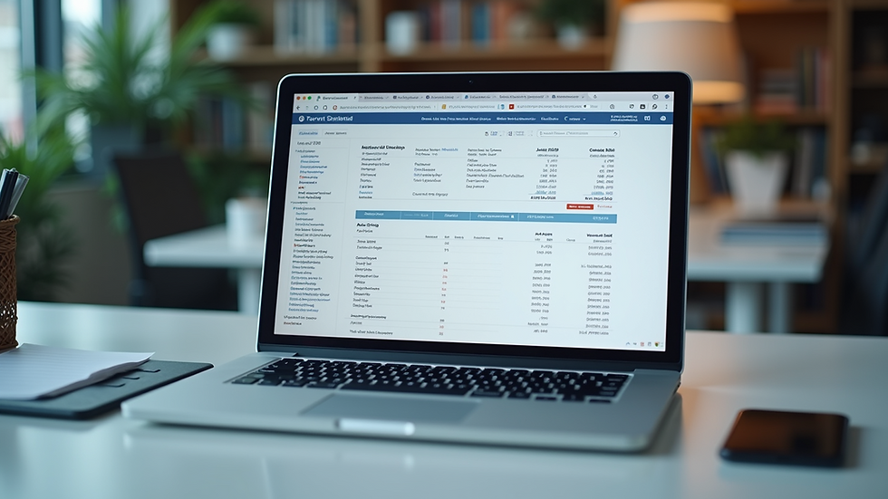Eye-level view of a laptop screen showing tax calculation spreadsheet