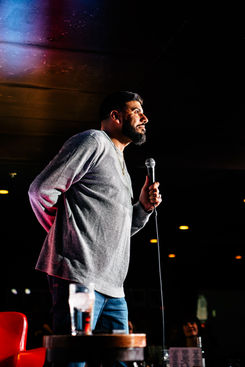 Yuk Yuk's Calgary Alberta Comedy Club Stand-up Comedian Headshot Creative Photoshoot Sunee Dhaliwal