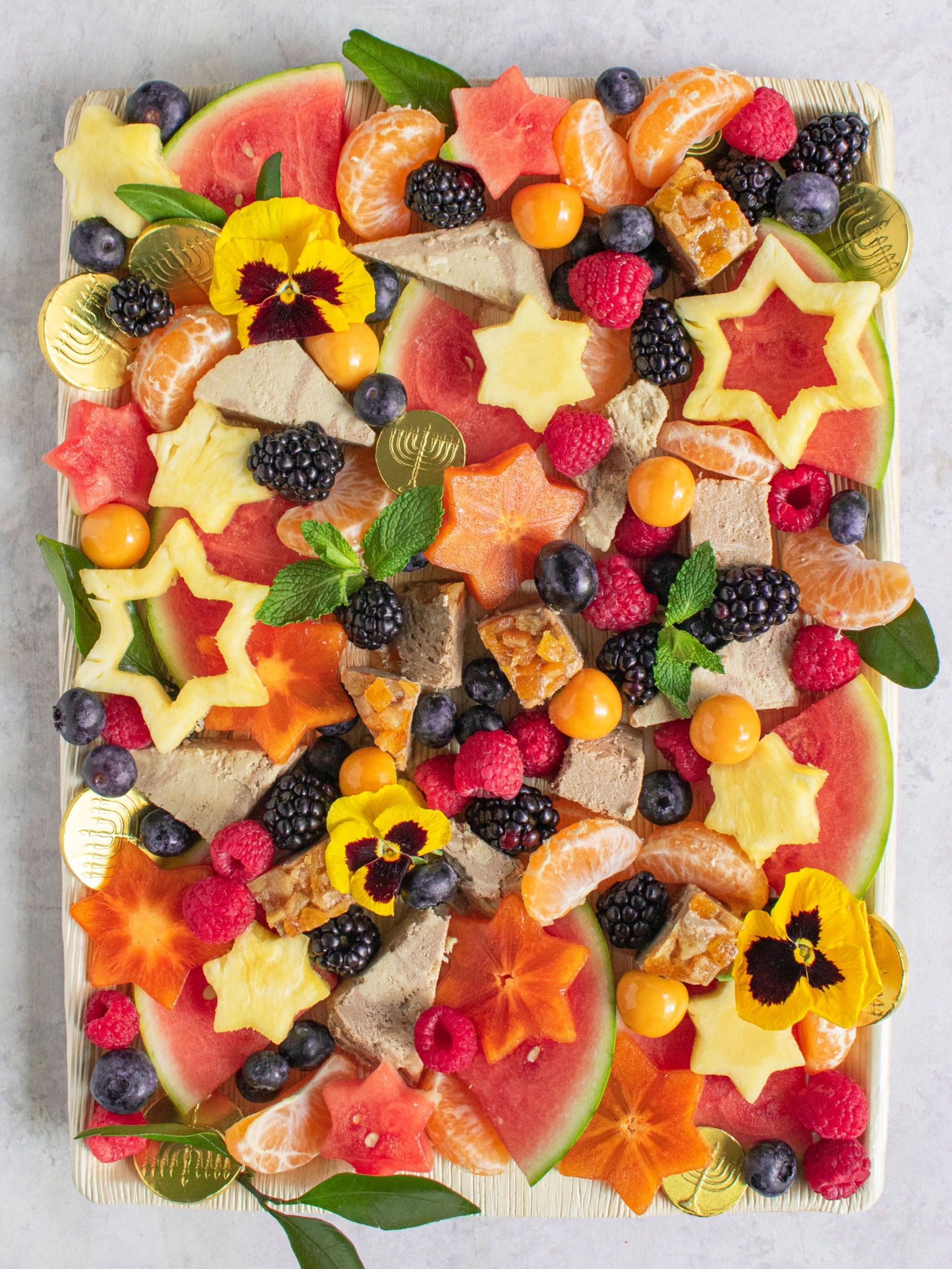 The Hanukkah Fruit & Halva Board