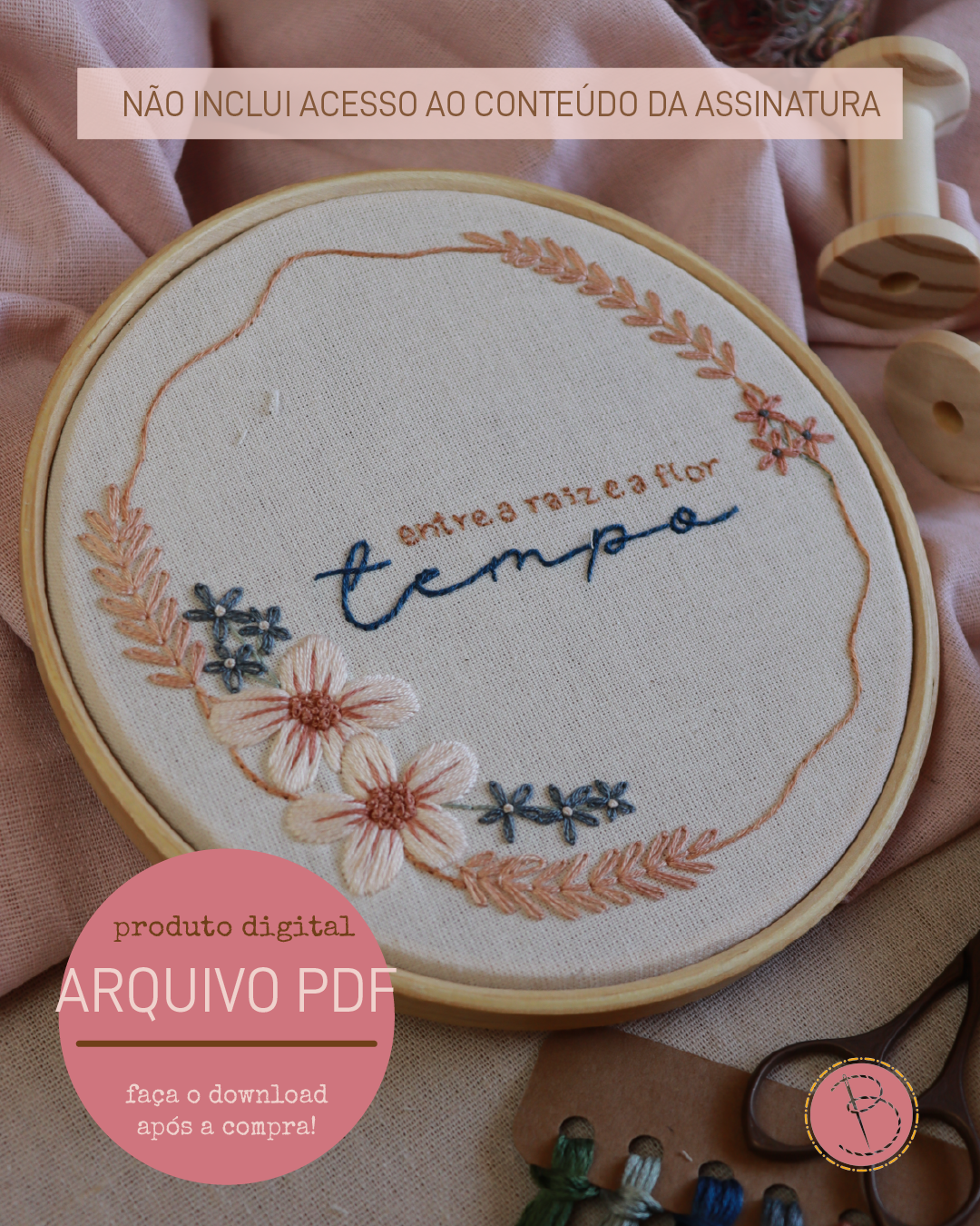 tempo | risco para bordar (digital)