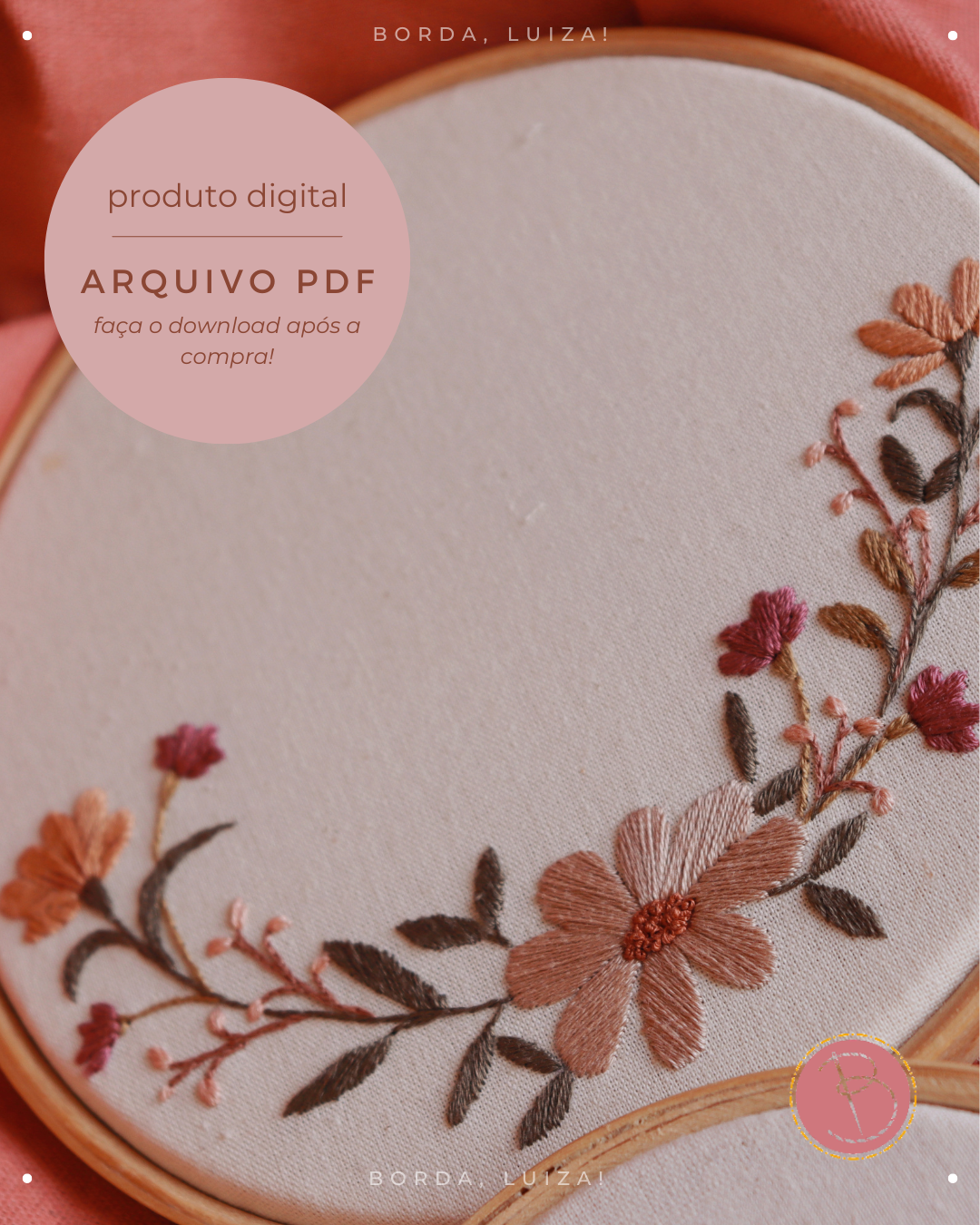 floral 3 | risco para bordar (digital)