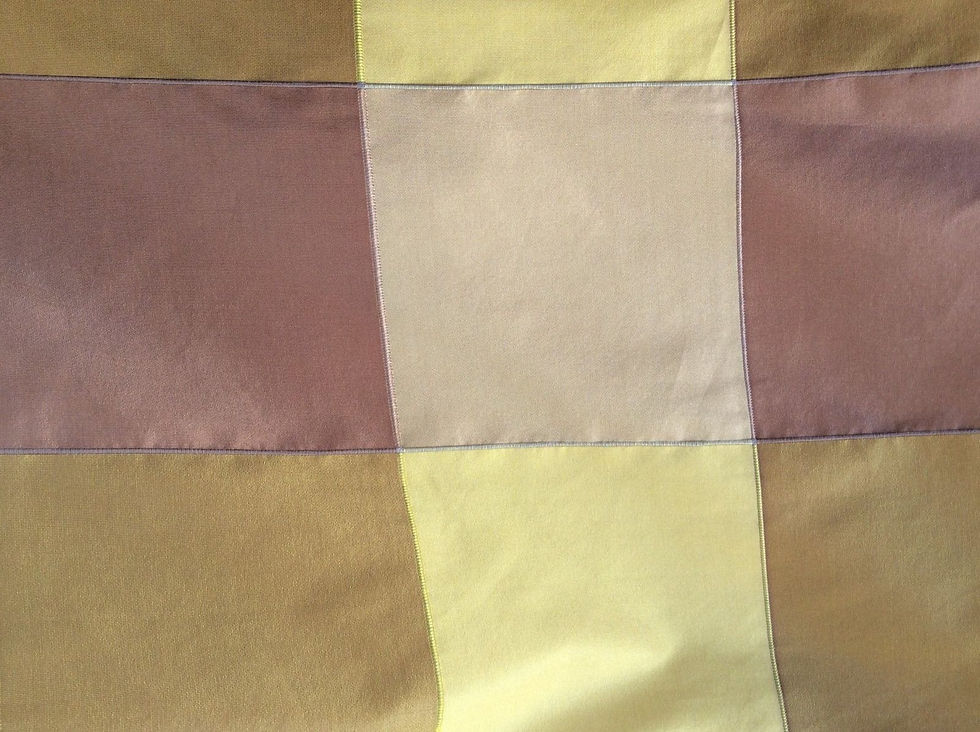Thumbnail: BROWN GOLD CHECK PLAID TAFFETA SATIN UPHOLSTERY FABRIC