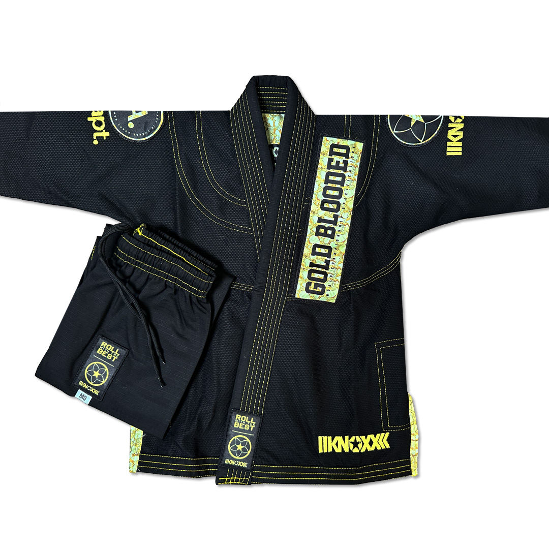 KNOXX x Adapt Brand Youth Jiu Jitsu "Gold Blooded- Nugz" Black/Gold Gi