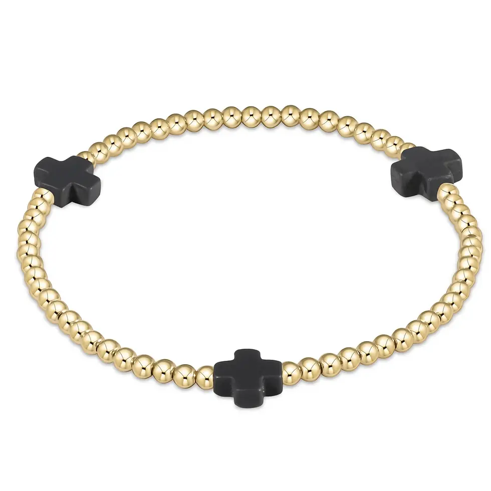 enewton design - Signature Cross 3mm Gold Bracelet - Onyx