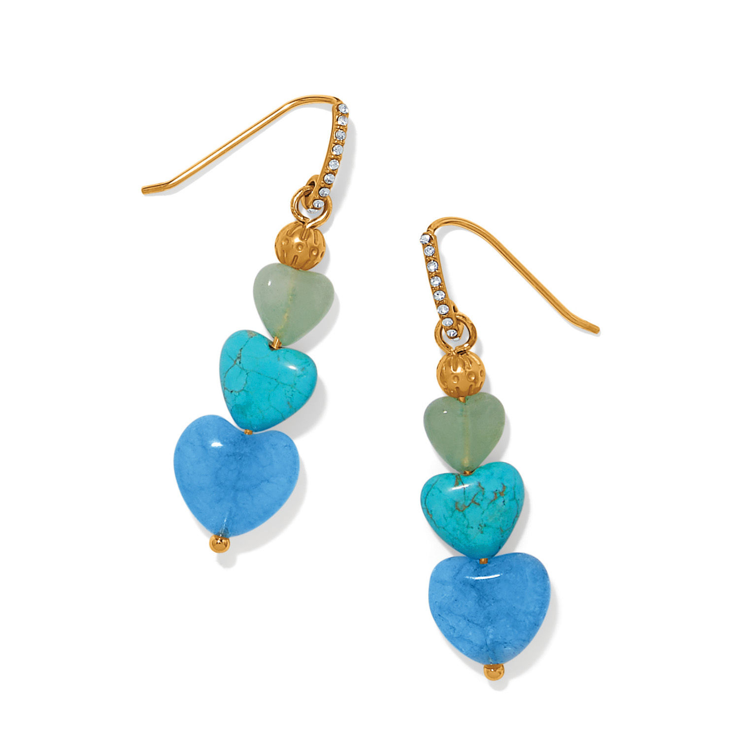 Brighton - One Heart Multi Heart Bead French Wire Earrings