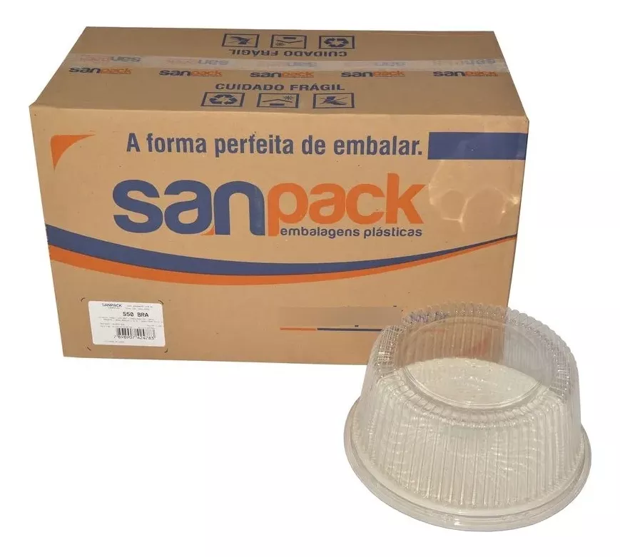 Sanpack EMBALAGEM S-50 ALTA PARA BOLO COM TAMPA - SANPACK | EmbMga