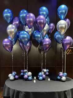 Elegant Engagement Party at Gibson's Oak Brook – Chrome Balloon Bouquets & Columns