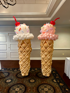 Sweetest Touch Ever: Giant Ice Cream Cone Balloon Sculptures for a Bridal Shower