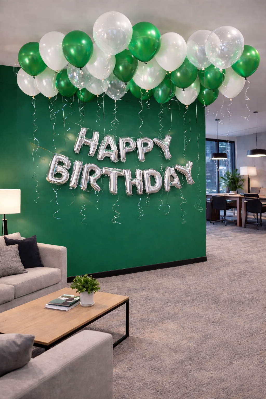 Happy Birthday surprise balloon setup