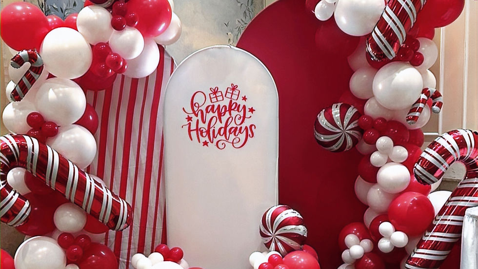 Holiday Party Backdrop Balloons Addison chicagoland