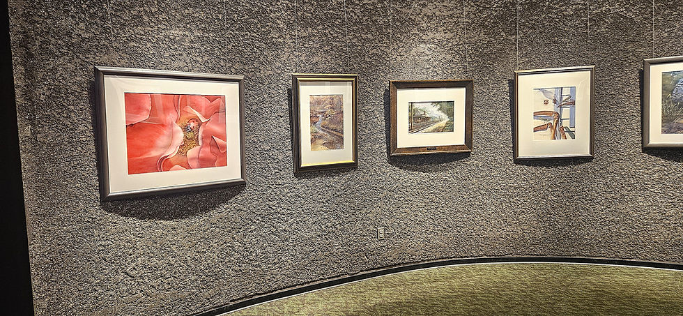 A selection of Tim Myrick's watercolors included in the "Immersed in Nature" exhibit