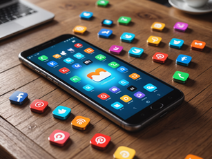 Social Media Icons on a Phone