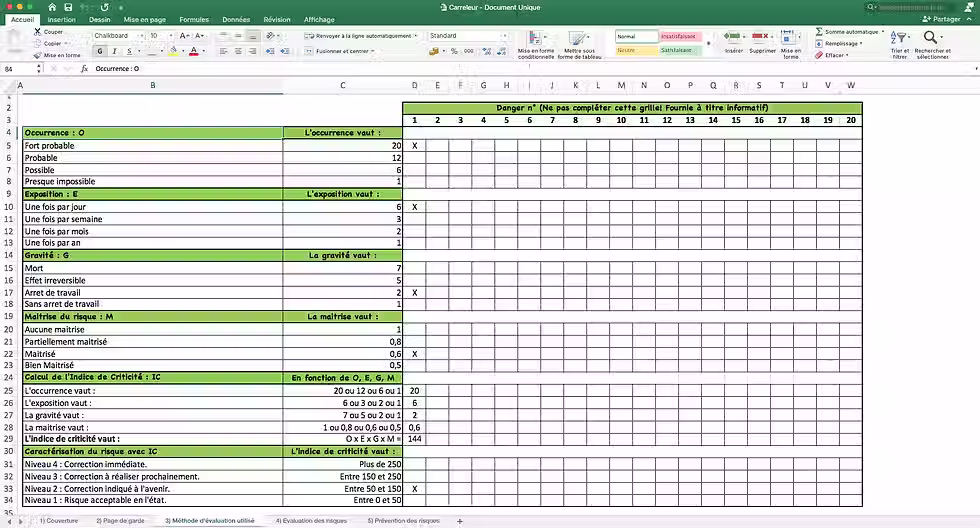 Miniature : Document Unique Carreleur - Méthode d’évaluation des risques professionnels