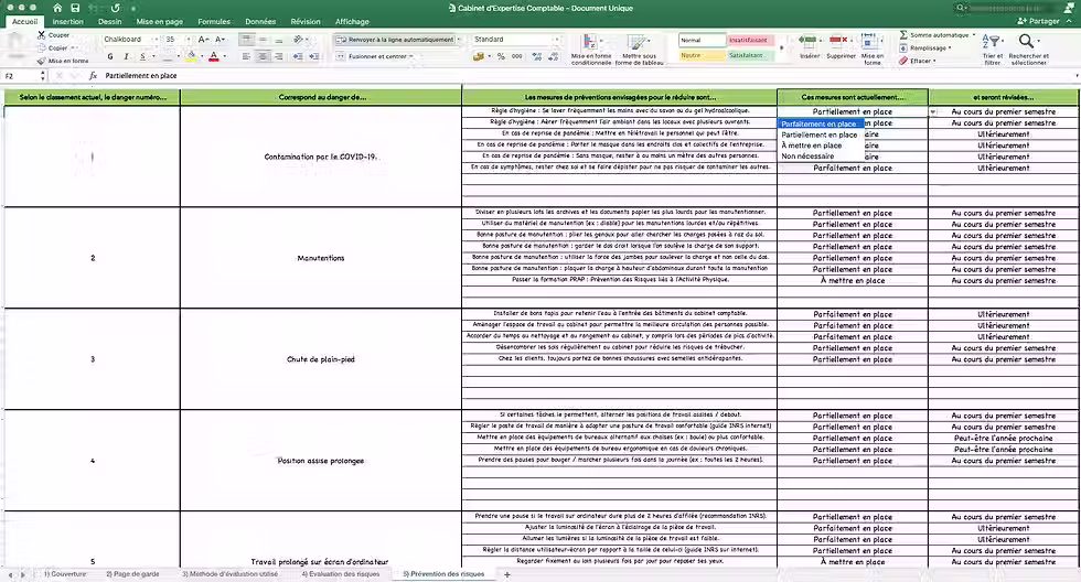 Miniature : Document Unique Cabinet d'Expertise Comptable - Trame de prévention des risques professionnels