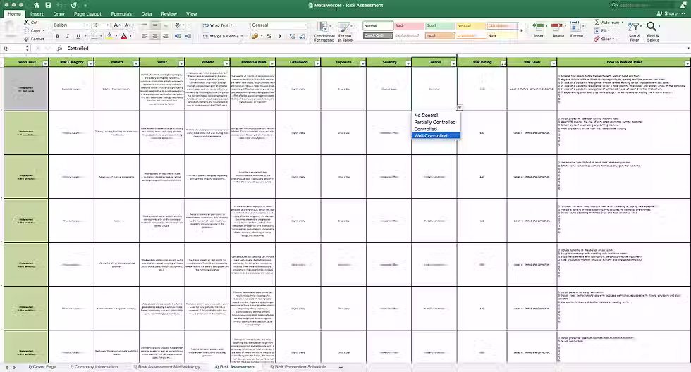 Thumbnail: Health and Safety Risk Assessment Metalworker - Risk Assessment