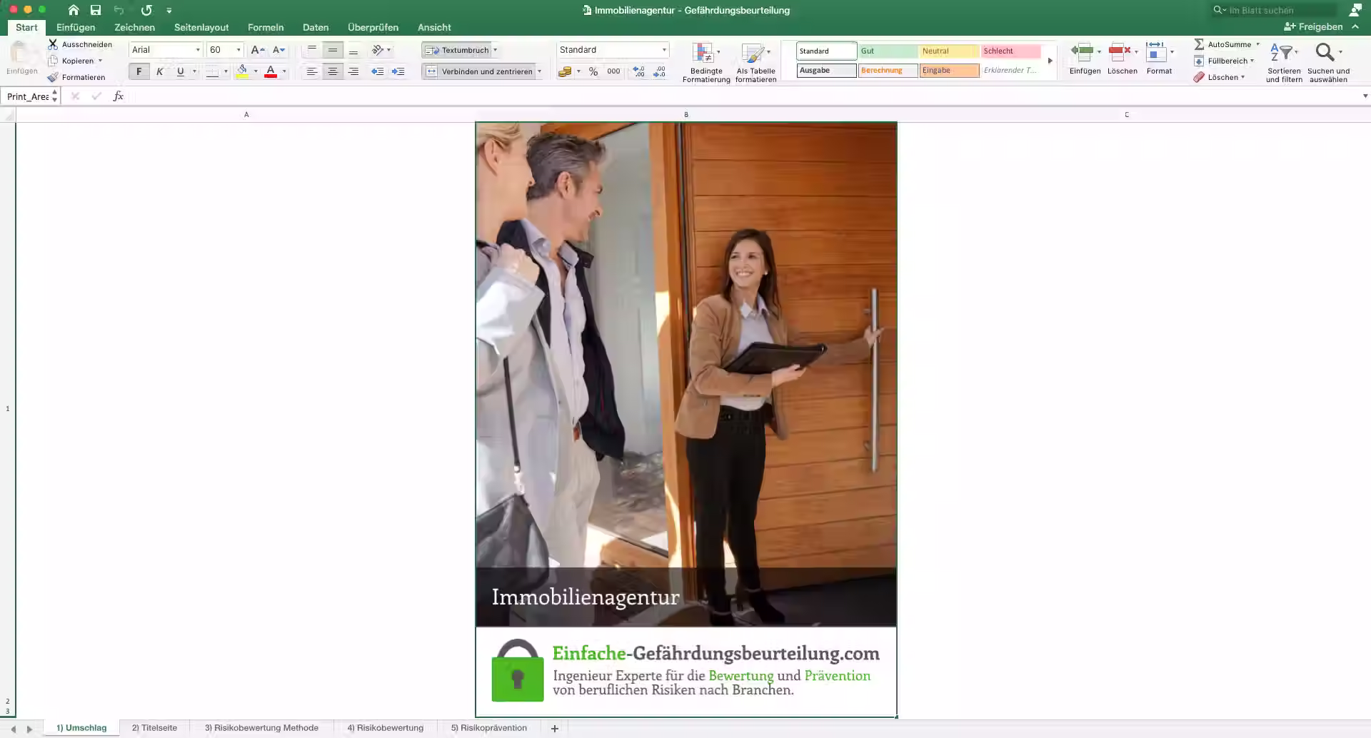 Gefährdungsbeurteilung Immobilienagentur - Umschlag