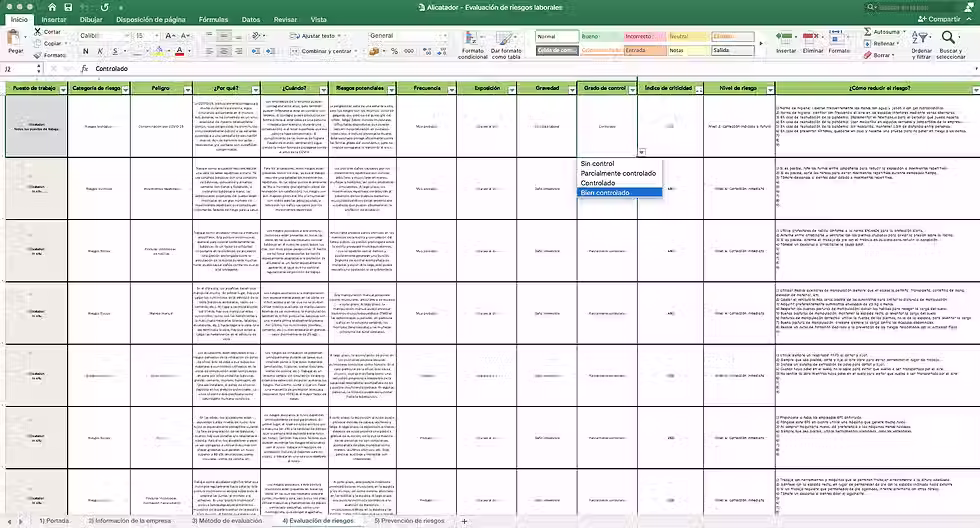 Miniatura: Evaluación de riesgos laborales Alicatador - Plantilla de evaluación de riesgos laborales