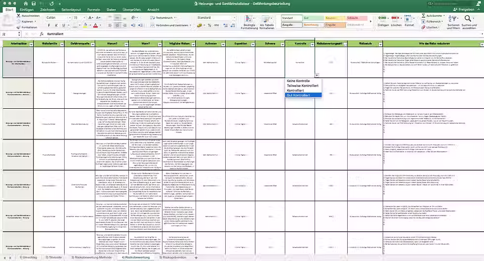 Miniaturbild: Gefährdungsbeurteilung Heizungs- und Sanitärinstallateur - Risikobewertung