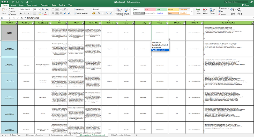 Example of conducting a Health and Safety Risk Assessment