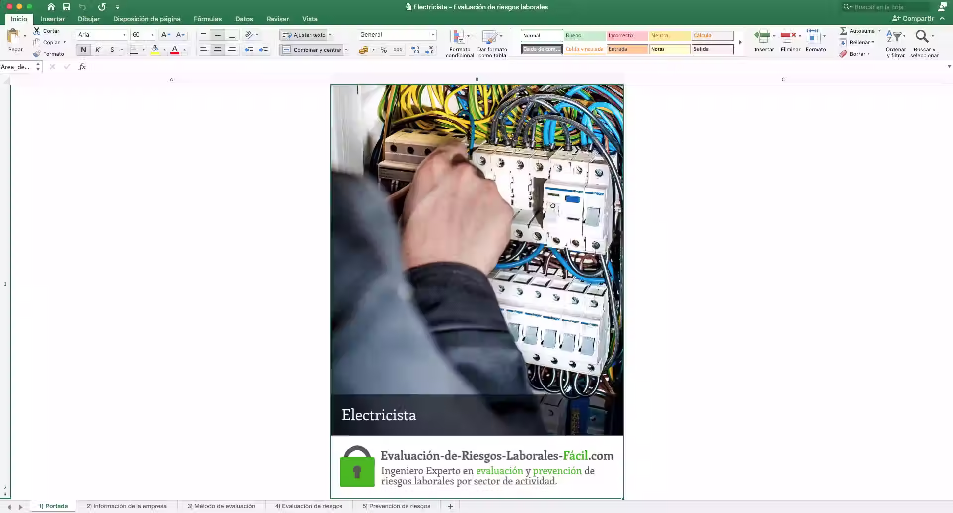 Evaluación de riesgos laborales Electricista - Ilustración