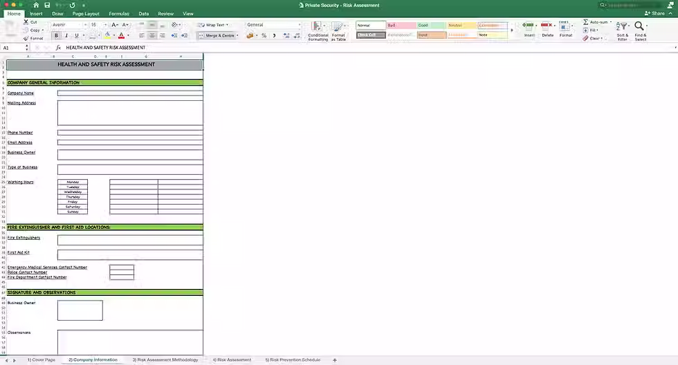 Thumbnail: Health and Safety Risk Assessment Private Security - Company Information