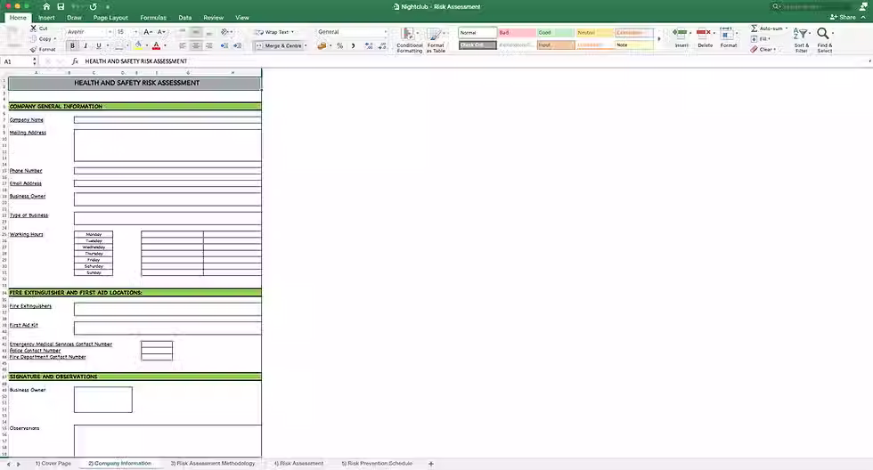 Thumbnail: Health and Safety Risk Assessment Nightclub - Company Information