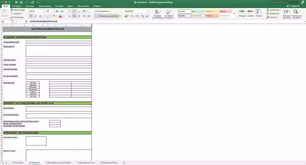 Miniaturbild: Gefährdungsbeurteilung Karosserie - Titelseite