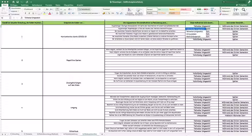 Miniaturbild: Gefährdungsbeurteilung Fliesenleger - Risikoprävention