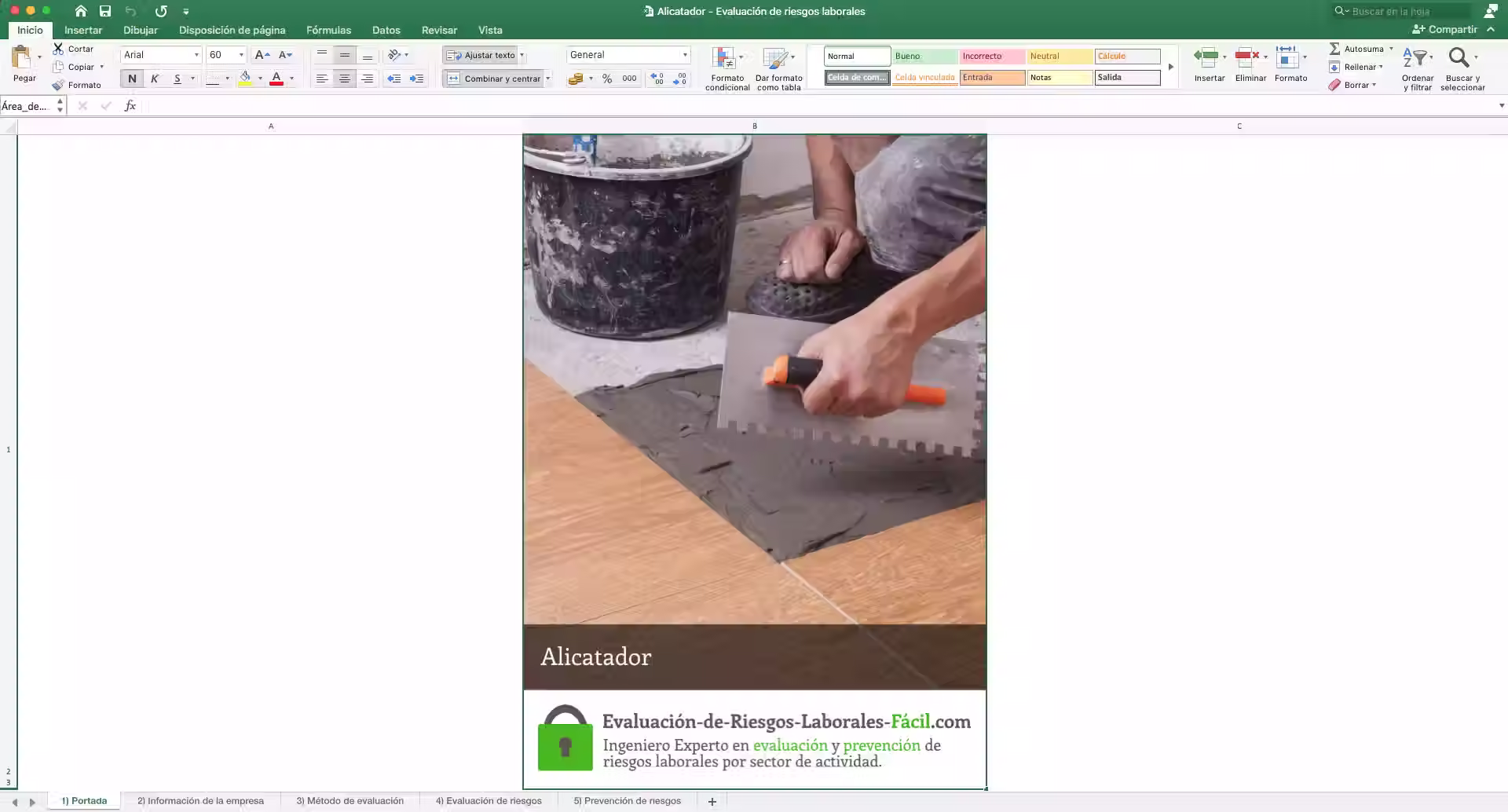 Evaluación de riesgos laborales Alicatador - Ilustración