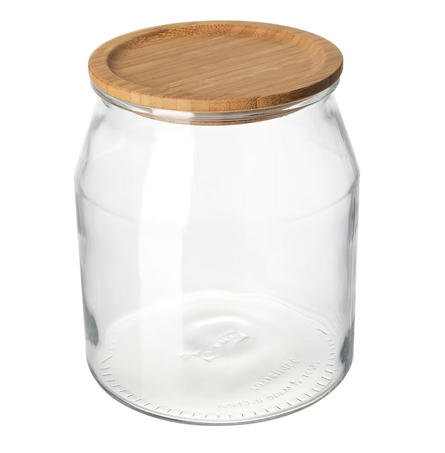 IKEA 365+ Jar with lid, glass/bamboo, 112 oz
