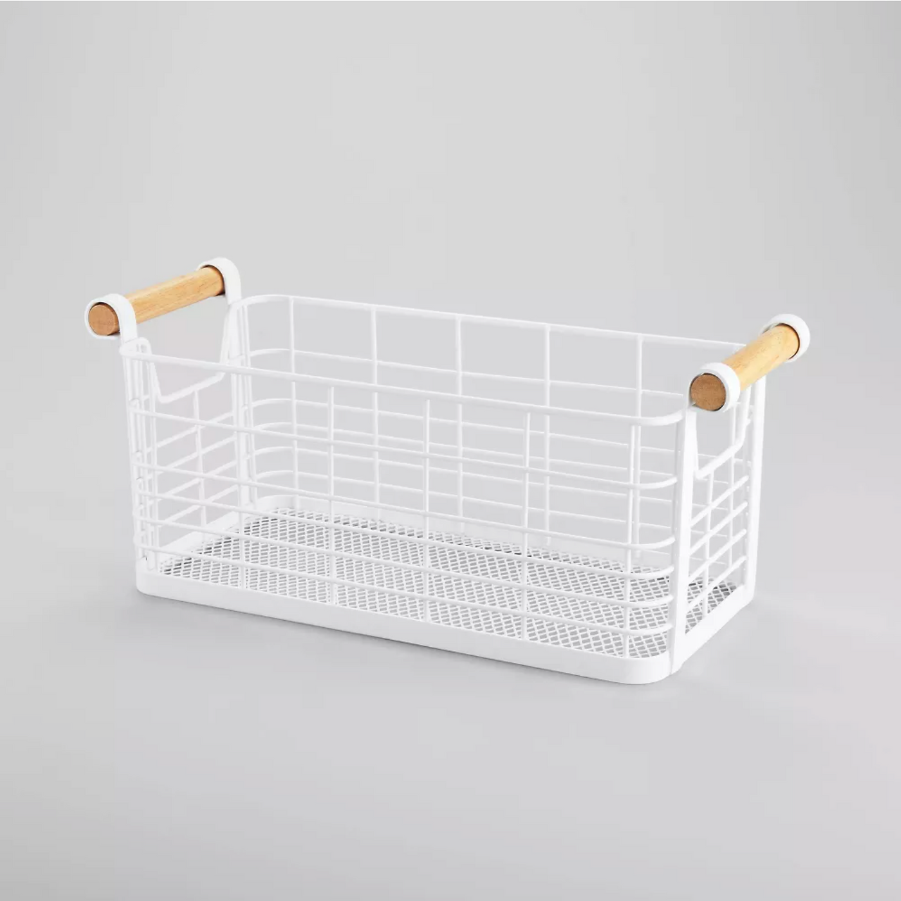 Target Brightroom Rectangular Wire Natural Wood Handles Basket