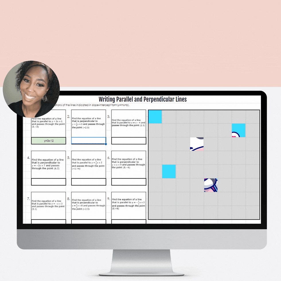Writing Parallel and Perpendicular Equations Picture Reveal