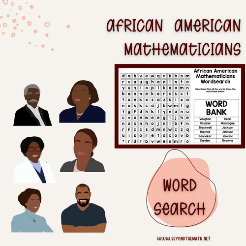African American Mathematicians Word Search | Beyond the Math