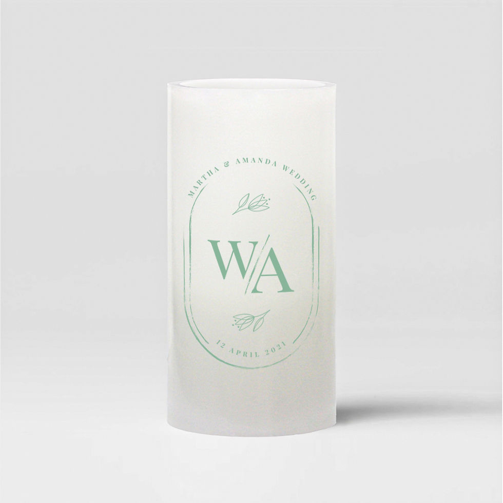 Thumbnail: Custom Wedding LED Candle 3" x 6"