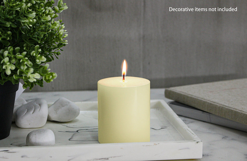 Thumbnail: Unscented Wax Pillar Candle - 2.5" Dia x 2.8"Ｈ