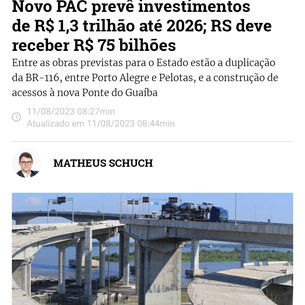 Novo PAC prevê investimentos de R$ 1,3 trilhão até 2026