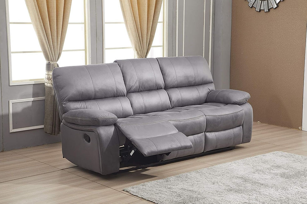 Thumbnail: Betsy Furniture Microfiber Reclining Sofa Couch Set Living Room Set 8007