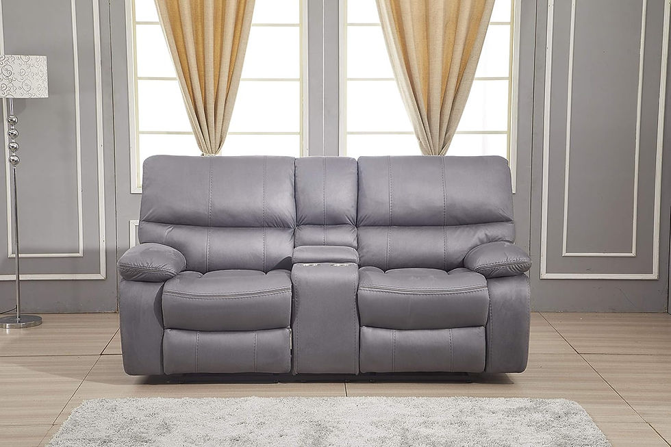 Thumbnail: Betsy Furniture Microfiber Reclining Sofa Couch Set Living Room Set 8007