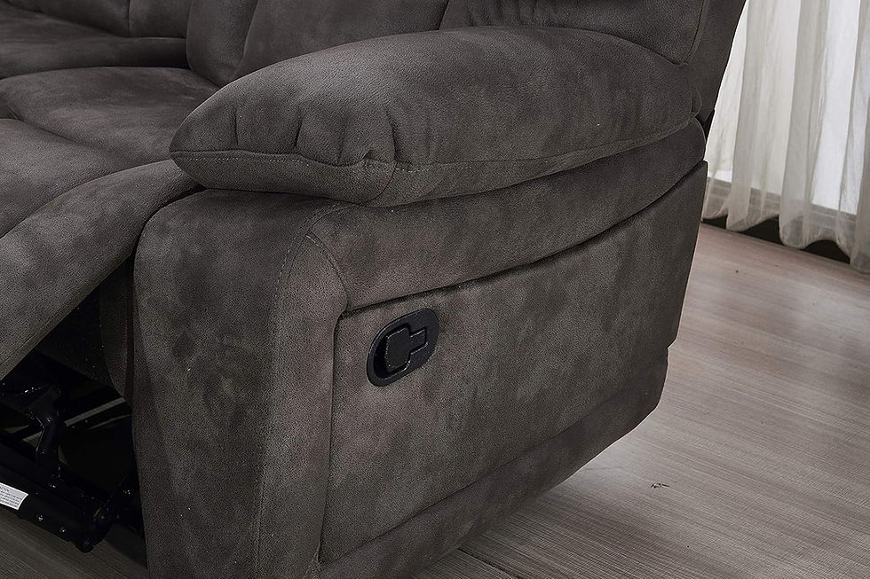 Thumbnail: Betsy Furniture Large Microfiber Reclining Sectional Living Room Sofa in Grey