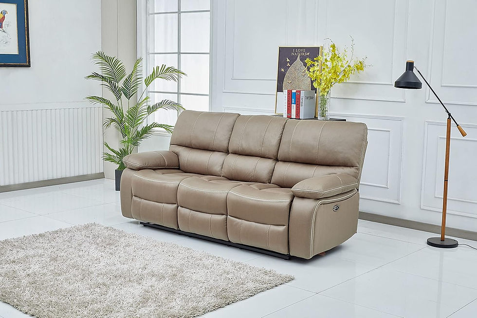 Thumbnail: Betsy Furniture Microfiber Power Reclining Couch Sofa Set Living Room Set, 8007