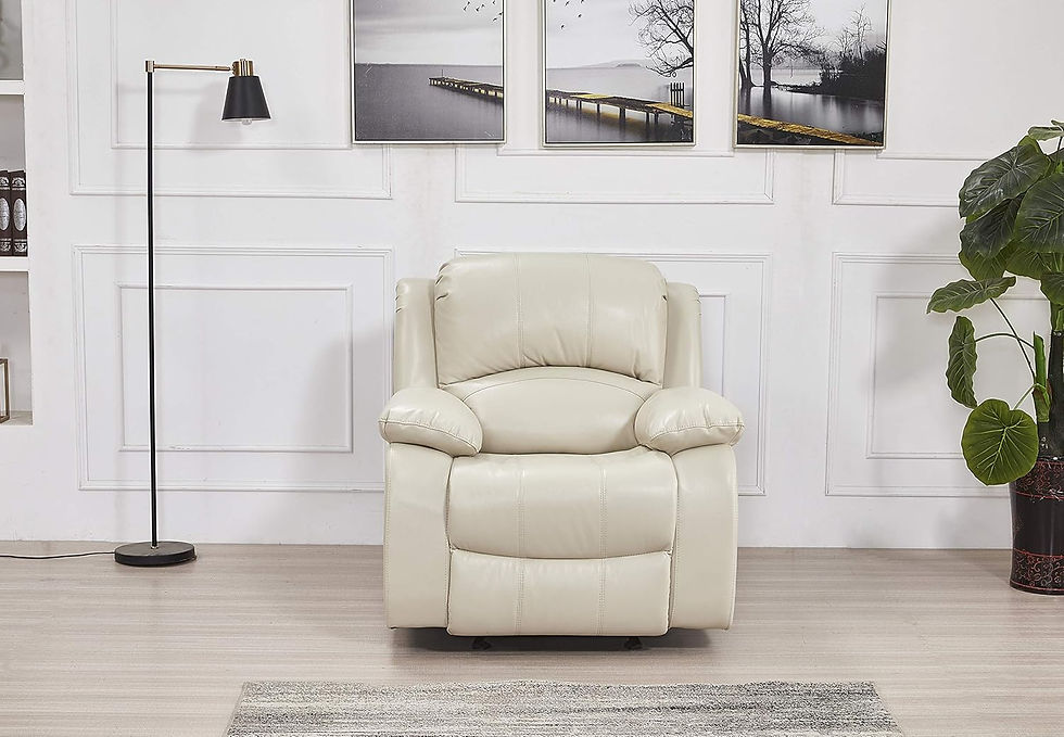 Thumbnail: Betsy Furniture Bonded Leather Reclining Sofa in Multiple Colors, 8018 Beige