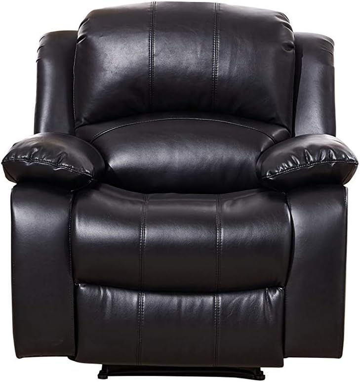 Thumbnail: Betsy Furniture Power Reclining Bonded Leather Living Room Set (Black,Sofa+Love)