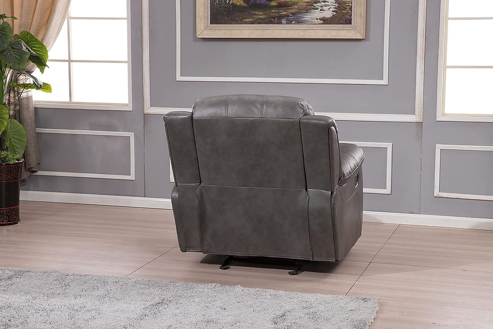 Thumbnail: Betsy Furniture Bonded Leather Reclining Sofa in Multiple Colors, 8018 Grey