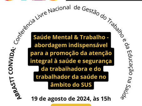 CONFERÊNCIA LIVRE NACIONAL DE GESTÃO DO TRABALHO E DA EDUCAÇÃO NA SAÚDE