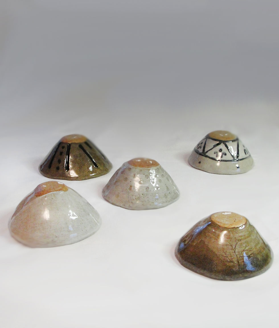Five Pinch Pots Detail