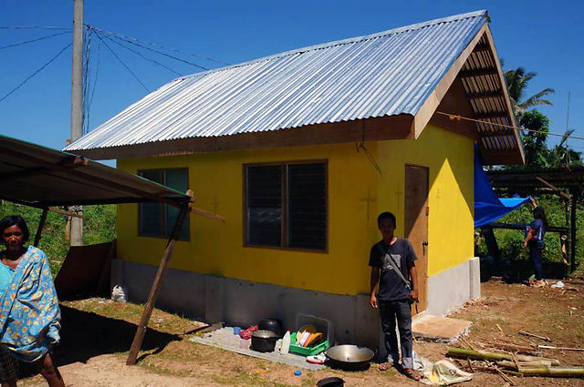 A house in the Philippines that was rebuilt by a nonprofit organization after a typhoon