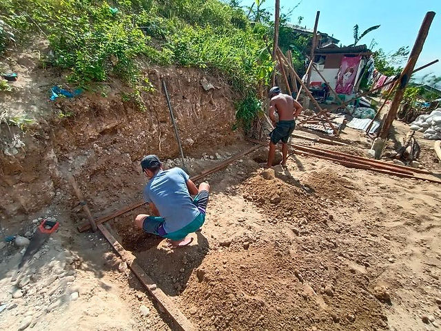 Foundation work for a new house in the Philippines