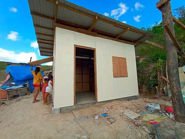 A newly built new house by Abounding for a Filipino family after Typhoon Odette.
