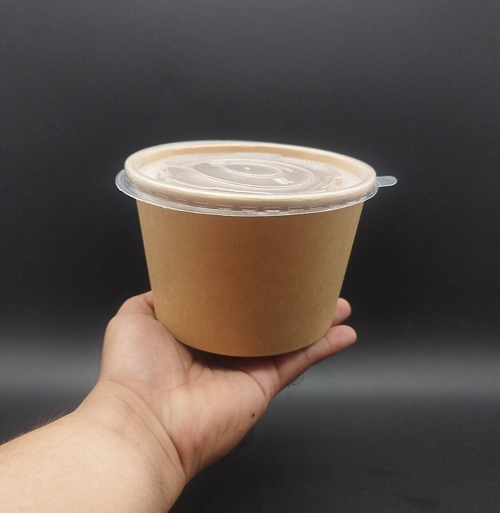 Thumbnail: Kraft Bowl w/ Clear Plastic Lid