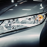 Cleaned car headlights